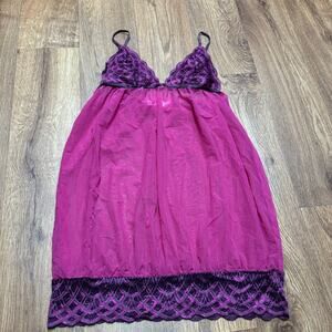 Victorias Secret Very Sexy Babydoll Lace Chemise Dress Size Small Purple